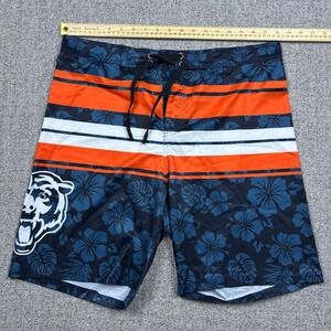 Chicago Bears Floral Swim Trunks FOCO Board Shorts Mens Large Navy  8in Inseam